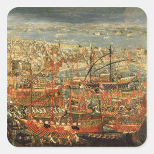 De triomfantelijke terugkeer van Doge Francesco Vierkante Sticker