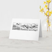 De Triptiek van de Vogels van de winter - inkt Kaart (Gele Bloem)