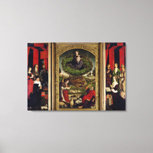 De triptych van Mozes en de verbrande Struik Canvas Afdruk