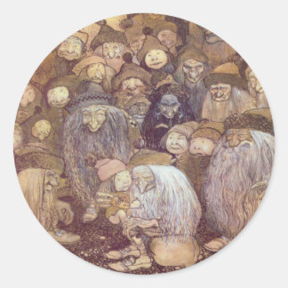De Trolls en de jongste Tomte Ronde Sticker