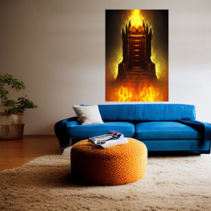 De troon in de hel AI Art Poster