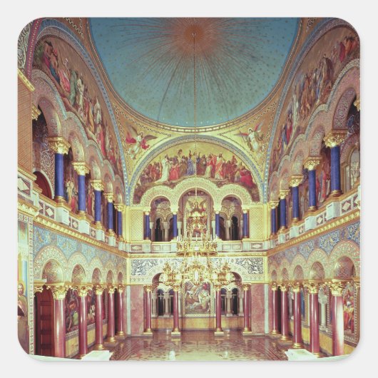 De troonzaal uit het zuiden vierkante sticker (Voorkant)