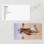 De Trooper van Frederic Remington Visitekaartje (Voorkant / Achterkant)