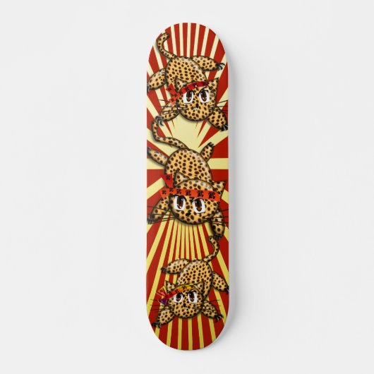 De trots van de luipaard samoerai kittens skateboard (Voorkant)