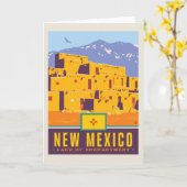 De Trots van de staat | New Mexico Kaart (Gele Bloem)