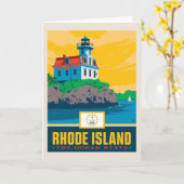 De Trots van de staat | Rhode Island Kaart (Gele Bloem)