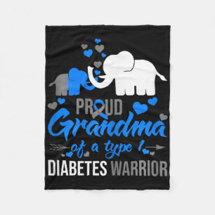 De trotse oma van een Type 1 Diabetes-strijder Oli Fleece Deken