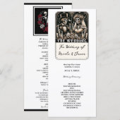 DE TROUW Tarot Skeletten Bruid & Bruidegom Uitnodi Programma (Voorkant / Achterkant)