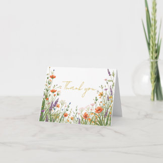 De Trouwkaart met Wilde Bloemenweide Dankjewel Bedankkaart