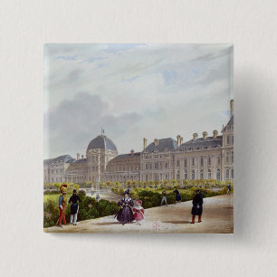 De Tuileries tijdens het herstel Vierkante Button 5,1 Cm