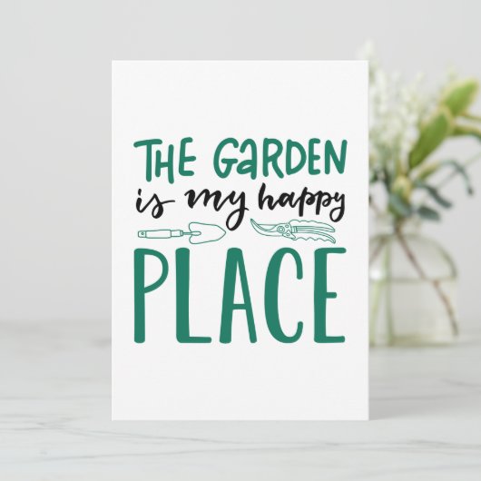 De tuin is mijn gelukkige plek bedankkaart (Staand voorkant)