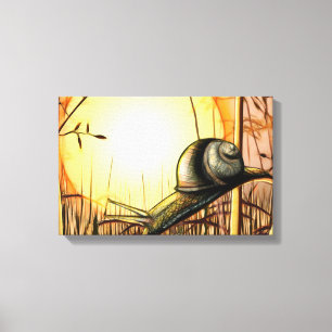 De Tuin Snail Wrapped Canvas Afdruk