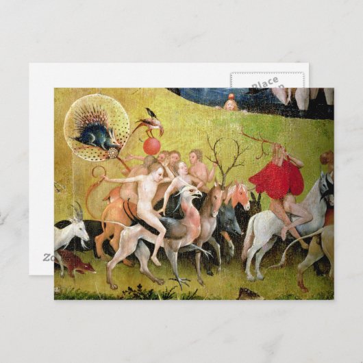 De tuin van Aardse Verrukkingen: Allegorie van Briefkaart (Voorkant / Achterkant)
