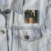 De tuin van de aardse gewichten vierkante button 5,1 cm (In situ)