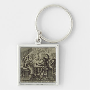 De tuin van de Franse nobility, c.1640 (engravi) Sleutelhanger