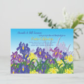 De Tuin van de iris bloeit Uitnodiging (Staand voorkant)
