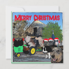 De tuin van de keuken vol cast feestdagenkaart