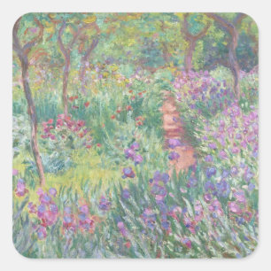 De tuin van de kunstenaar in Giverny (1900) Claude Vierkante Sticker