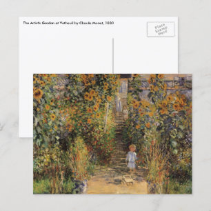 De tuin van de kunstenaar in Vetheuil door Claude  Briefkaart