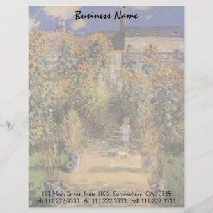 De tuin van de kunstenaar in Vetheuil door Claude  Persoonlijk Briefhoofd