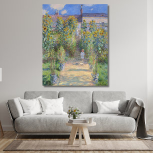 De tuin van de kunstenaar in Vétheuil, Monet Canvas Afdruk