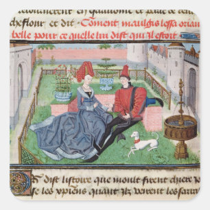 De tuin van de liefde vierkante sticker