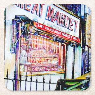 De tuin van de wijsheid van de East Village Vierkante Kartonnen Onderzetter