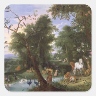 De tuin van Eden, 1659 Vierkante Sticker