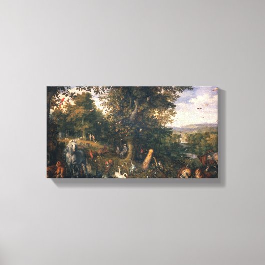 De tuin van Eden met Herfst van Man Canvas Afdruk (Voorkant)