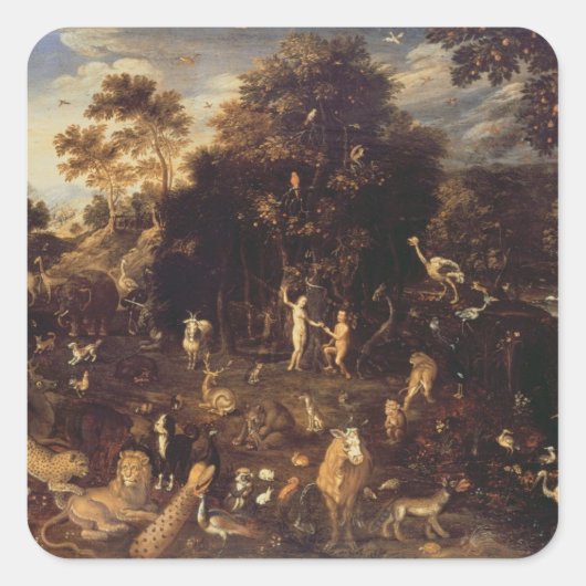 De tuin van Eden Vierkante Sticker (Voorkant)