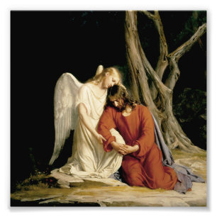 De tuin van Gethsemane (Luke 22:39-46) Foto Afdruk