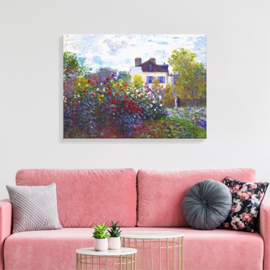De tuin van Monet in Argenteuil Claude Monet Canvas Afdruk (Insitu (Woonkamer))