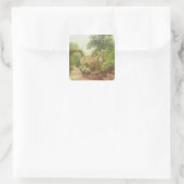 De tuinbouwstappen vierkante sticker (Tas)