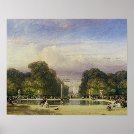 De tuinen met de boog van Triomphe Poster (Voorkant)