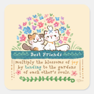 De tuinen van beste vrienden - Paisley & Mignon ka Vierkante Sticker
