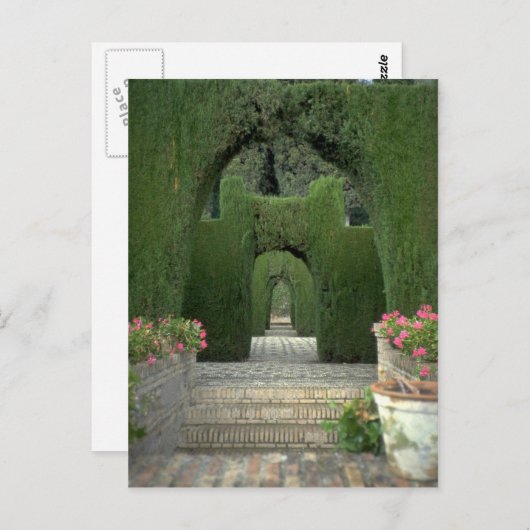 De tuinen van het Alhambra, Granada, Spanje Briefkaart (Voorkant / Achterkant)