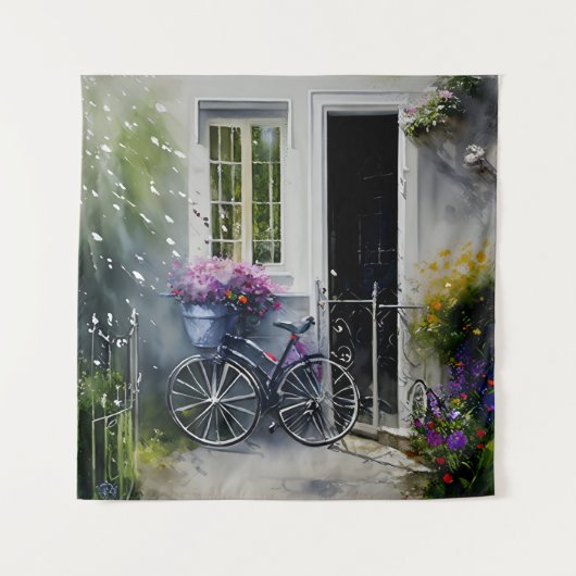 De tuinfiets wandkleed (Voorkant)