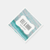 De turkooise Druk van de Golf van het Graniet Servetten (Hoek)