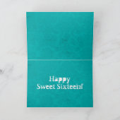 De turkooise Zoete Kaart Als achtergrond van 16 (Binnen)