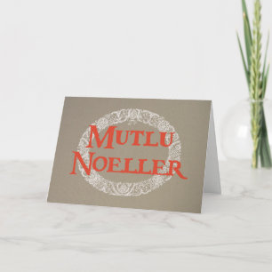 De Turkse Rode Jute van de Kroon van Kerstmis van Feestdagen Kaart