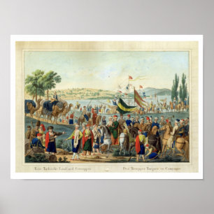 De Turkse troepen tijdens de campagne (graving) Poster