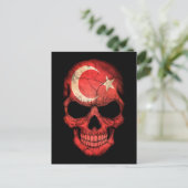 De Turkse vlag op zwart Briefkaart (Staand voorkant)