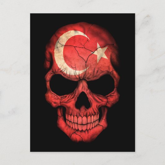 De Turkse vlag op zwart Briefkaart (Voorkant)