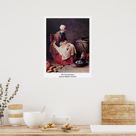 De Turnip Cleaner van Jean-Baptiste Chardin Poster (Keuken)