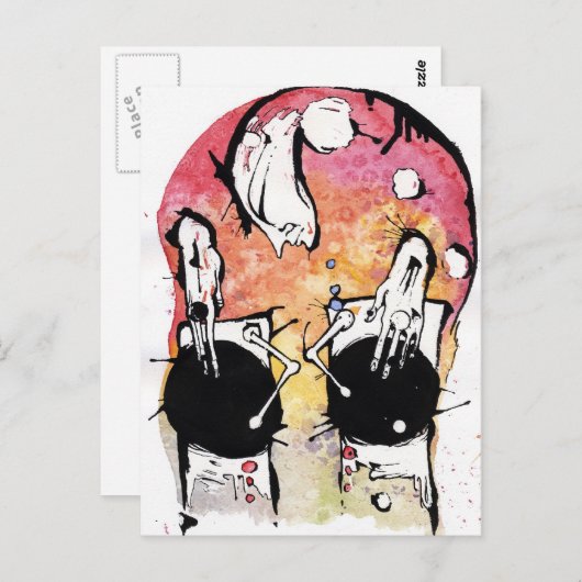 de turntablist briefkaart (Voorkant / Achterkant)