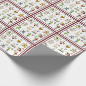 De twaalf dagen Kerstmis, uw randkleur Cadeaupapier (Hoek)