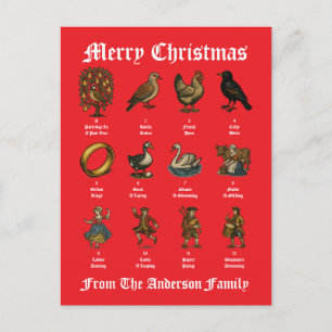 De Twaalf Dagen Van Kerstmis Feestdagenkaart
