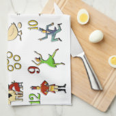 De twaalf kerstdagen theedoek (Quarter Fold)