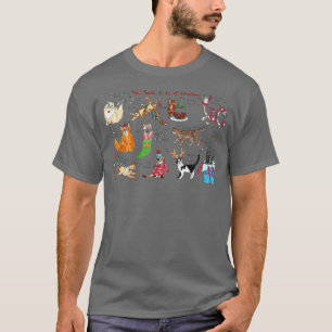 De twaalf kerstkatten van de feestdag van de feest t-shirt