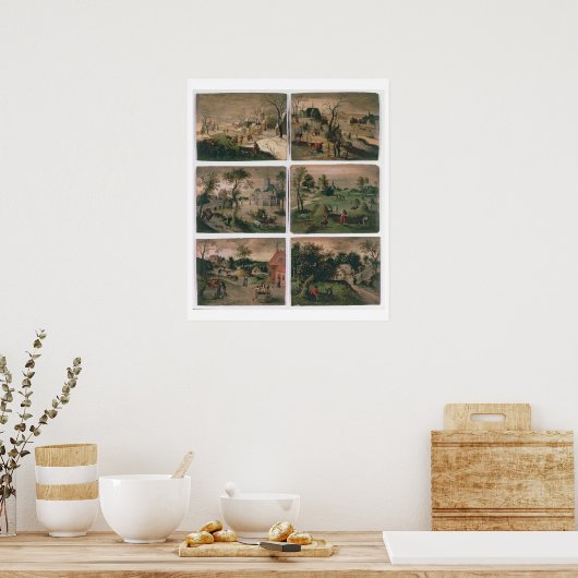 De twaalf maanden van het jaar: januari, februari, poster (Keuken)